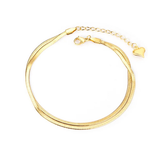 Sleek Dual Strand Anklet